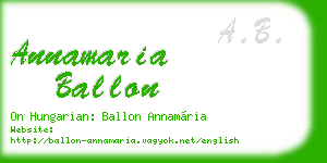 annamaria ballon business card