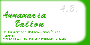 annamaria ballon business card